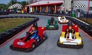 kids driving go karts at nascar speed park