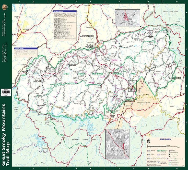 Smoky Mountain Trail Map | Great Smoky Mountains National Park Map