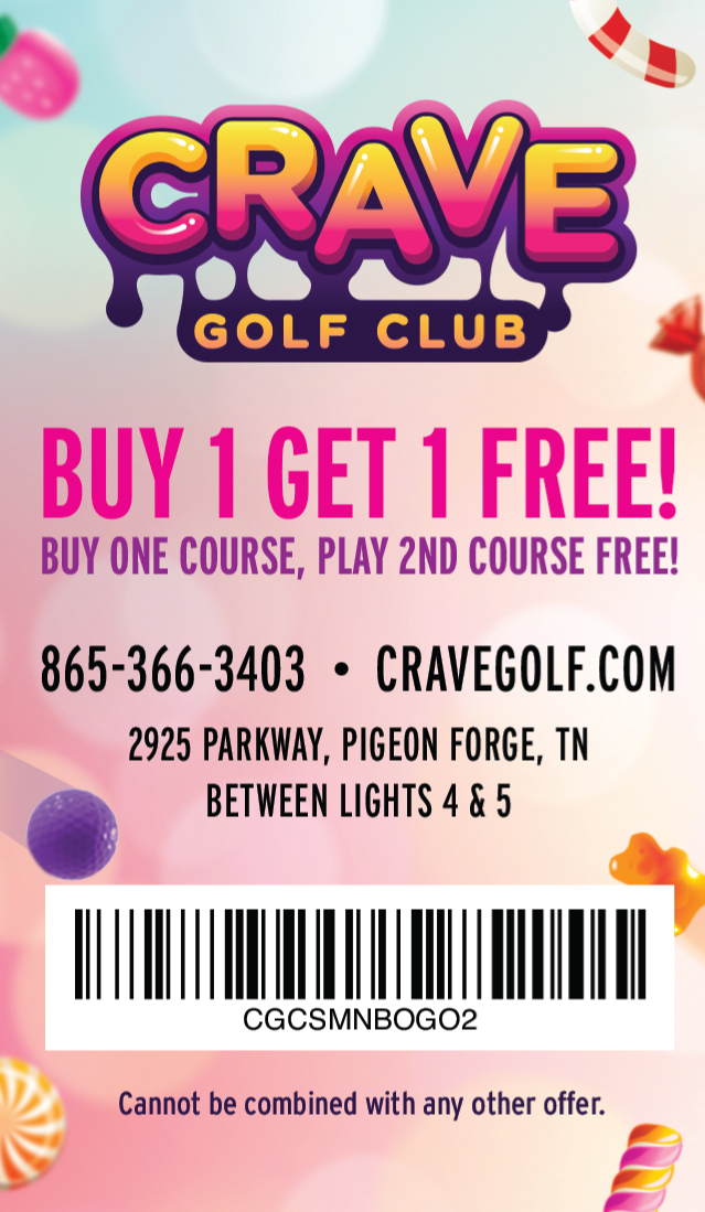 Crave Golf Club Coupon Money saving coupon Pigeon mini golf at