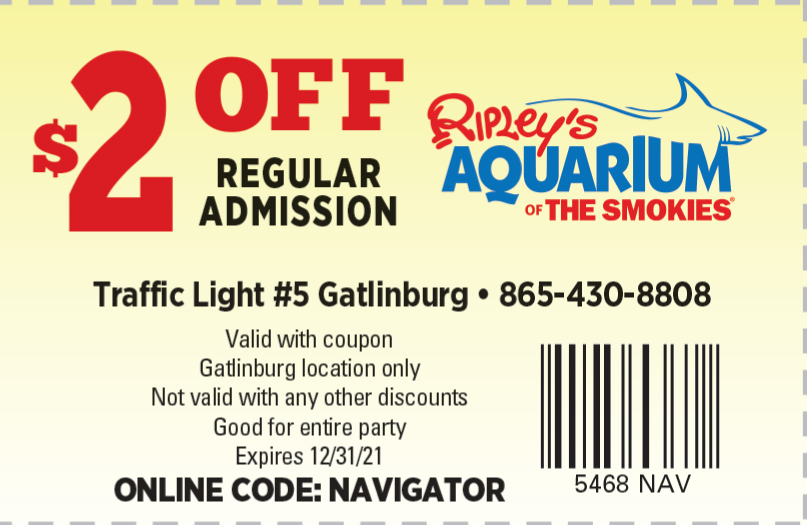 Smoky Mountain Coupons for Pigeon Forge, Gatlinburg, & Sevierville - 442 RipleysAquarium