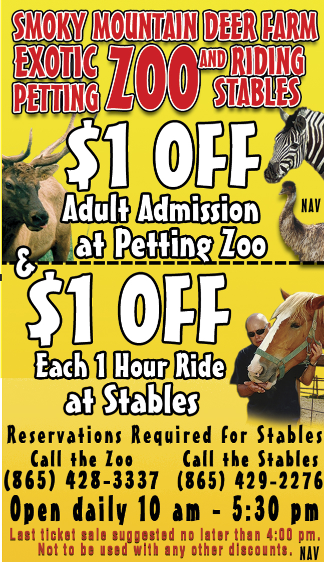 Smoky Mountain Deer Farm & Exotic Petting Zoo coupon